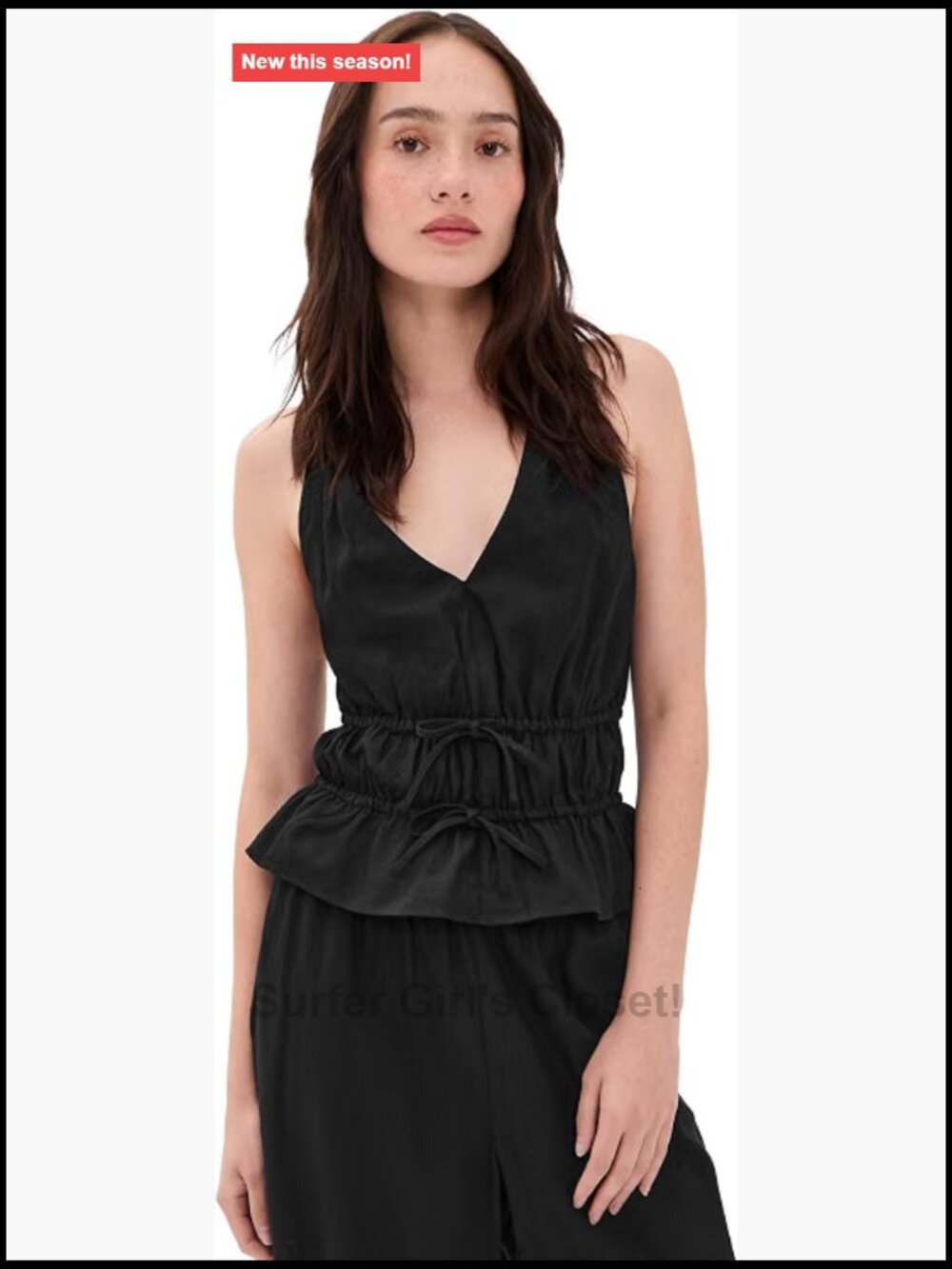 Alysha Linen-Blend Halter Tank Top V-Neck Spring
